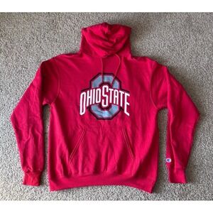 Ohio State Champion Pullover Hoodie Cotton Red Mens Medium College‎ Football